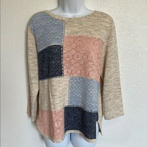 Alfred Dunner Pearls of Wisdom Boat Beck Sweater Size Medium